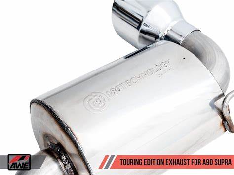 AWE Tuning Resonated Touring Edition Exhaust 5in Chrome Silver Tips 2020+ Toyota Supra