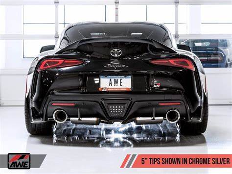 AWE Tuning Resonated Touring Edition Exhaust 5in Chrome Silver Tips 2020+ Toyota Supra