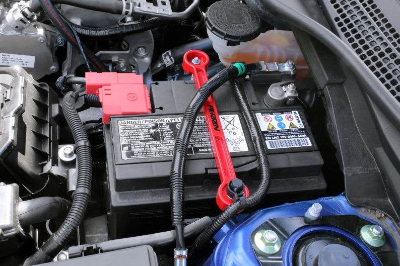 Perrin 17+ Honda Civic Type R Battery Tie Down - Red