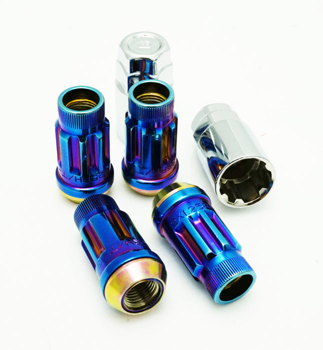 Muteki SR45R Lug Nut Kit Lock Set 12x1.5 45mm - Burned Blue Neon