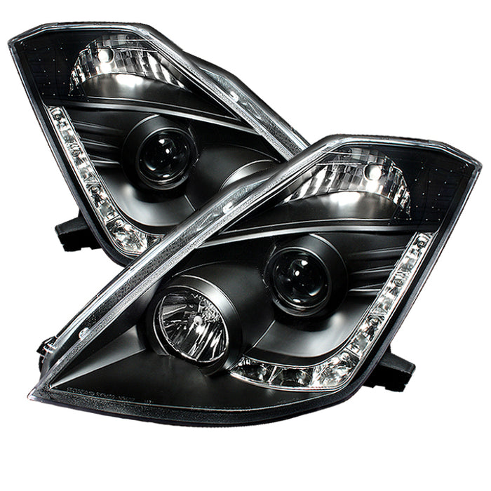 Spyder Black Housing Projector Headlights w/ Xenon DRL 2003-2005 Nissan 350Z