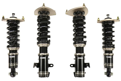 Image showcasing BC Racing BR Coilovers installed on a Subaru WRX/STI model from 2015 to 2021. These high-quality coilovers are designed to enhance the suspension system of the specified vehicle, providing improved performance, adjustability, and ride comfort.