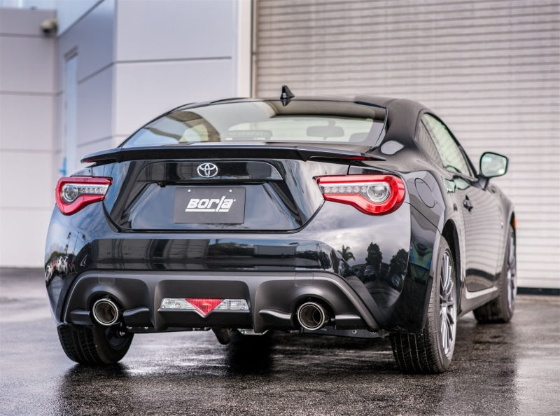Borla Touring Axle Back Exhaust for 2017+ BRZ / 86, designed for optimal performance and sound enhancement, with a sleek and durable build.