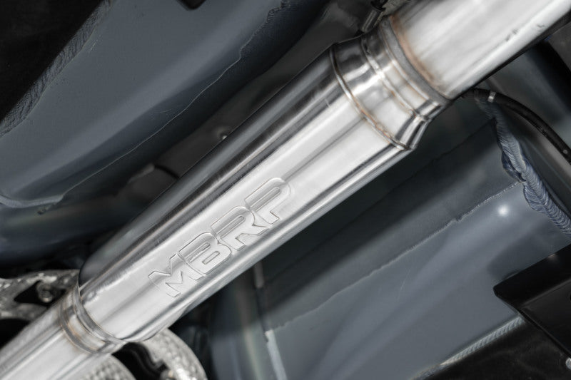 MBRP 3in Catback Dual Split Rear Quad Carbon Fiber Tips Race Profile Exhaust 2022-2023WRX