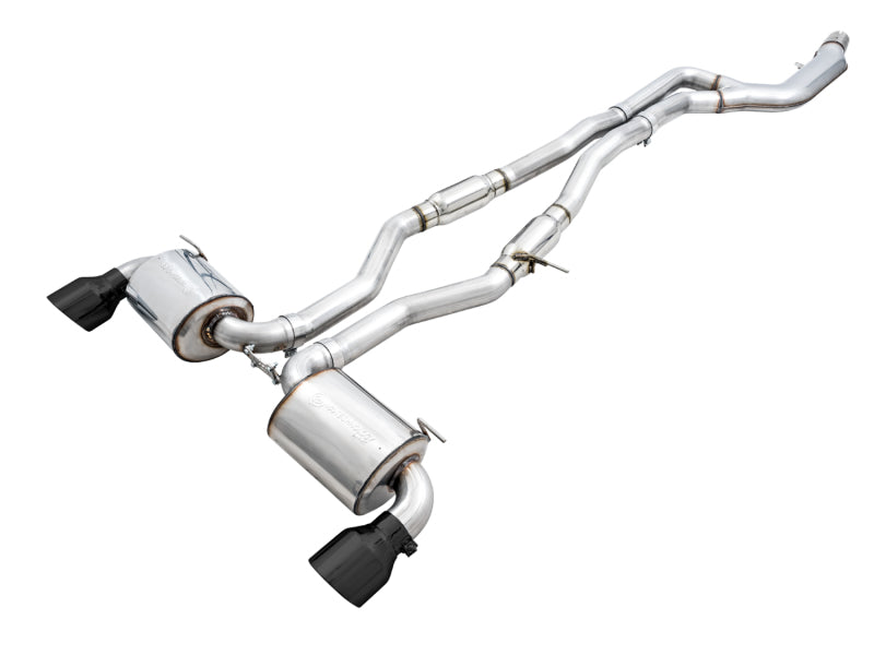 AWE 2020+ Toyota Supra A90 Resonated Touring Edition Exhaust - 5in Diamond Black Tips