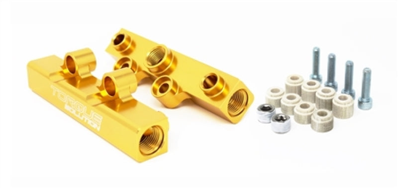 Torque Solution Gold Top Feed Fuel Rails: 2002-2014 \ WRX / 2007-2021 STI