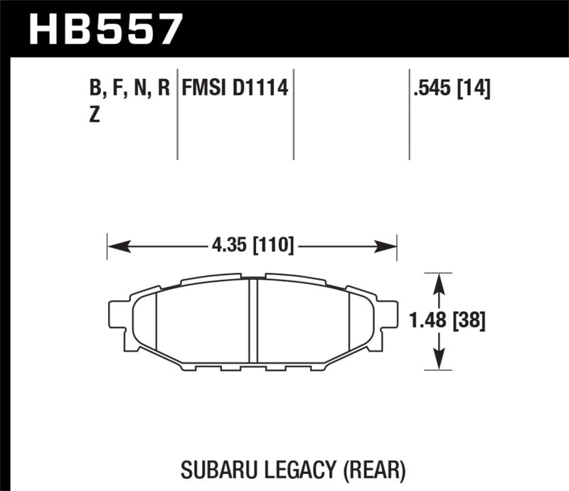 Hawk Performance Ceramic Street Rear Brake Pads 2008-2021 WRX