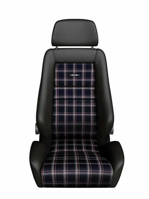 Recaro Classic LX Seat - Black Leather/Classic Checkered Fabric