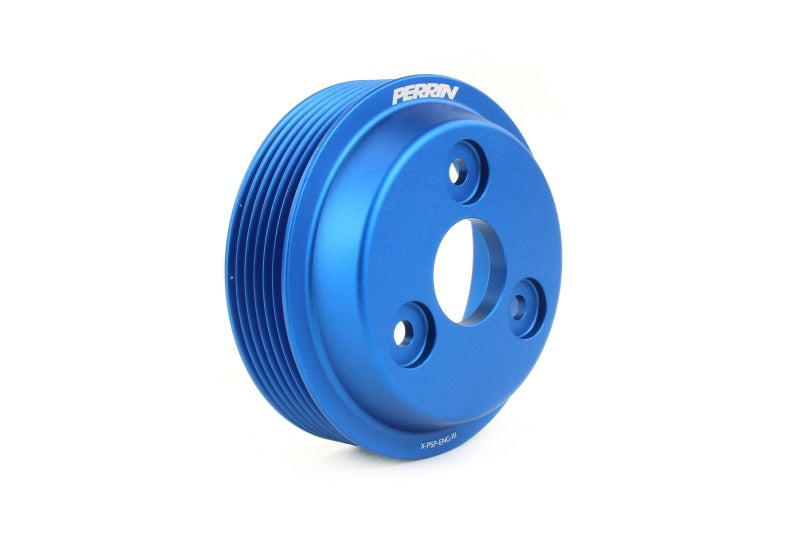 Perrin Blue Lightweight Water Pump Pulley 2015-2023 Subaru WRX