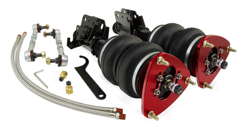 Air Lift Performance Front Drop Kit for 2013+ BRZ/FRS/86 and 2022 BRZ/GR86, featuring components for lowering the front suspension and enhancing vehicle aesthetics.