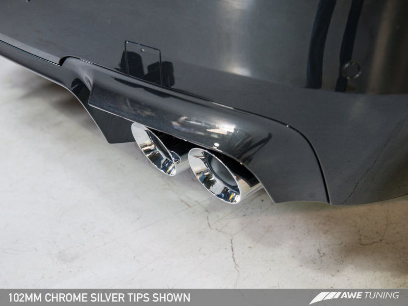 AWE Tuning BMW F10 M5 Touring Edition Axle-Back Exhaust Chrome Silver Tips