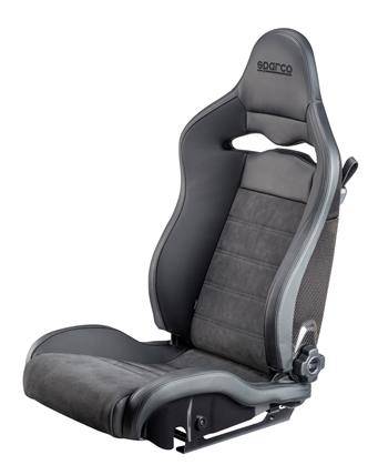 Sparco SPX Racing Seat Leather/Alcantara, Black Stitch, Gloss Carbon Left - Envision Tuning.