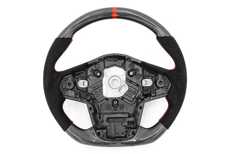 OLM Carbon Pro Steering Wheel (Carbon + Alcantara + Red Stripe) 2020+ Supra